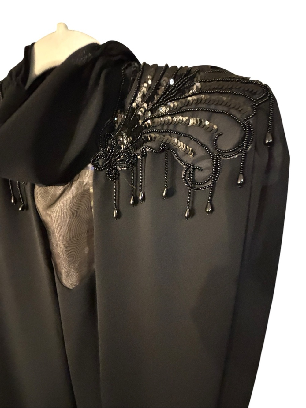 Ursula of Switzerland Black Beaded Fringe Midi Dress - Picture 2 of 8